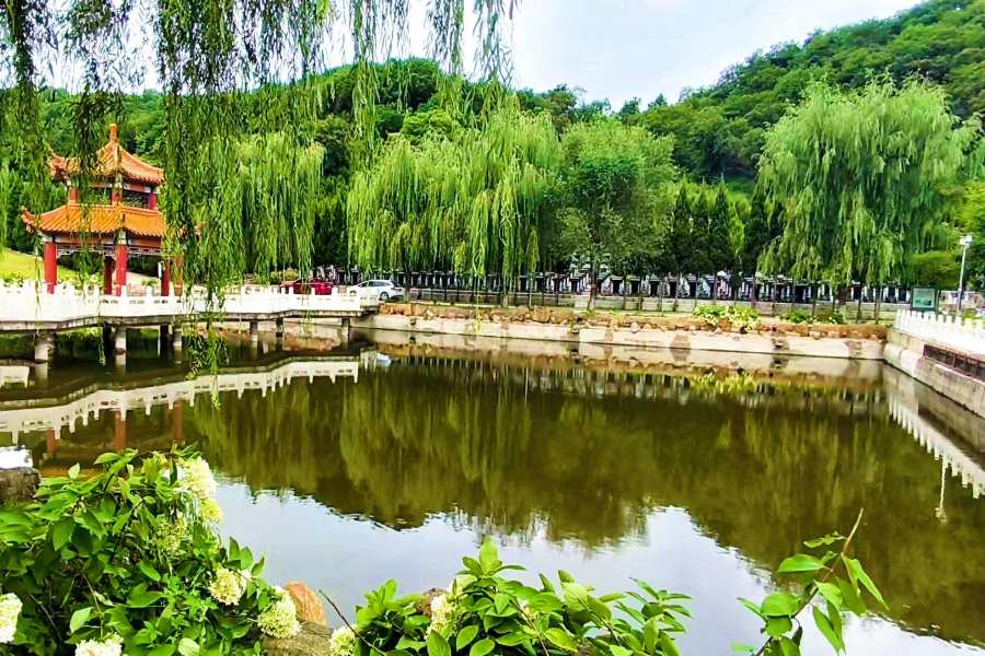 大河贝墓园真山真水实拍：三贝十九园布局+85%绿化覆盖率生态园林！